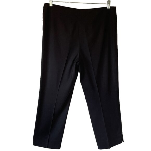 Lauren Vidal Modele Deposo Cosy Black Ponte Pants Cropped with Side Slit at Cuff - Picture 3 of 7